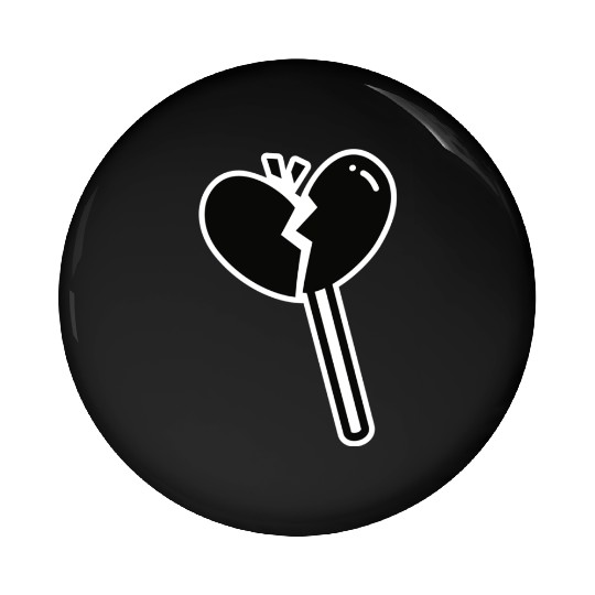 Broken Heart Lollipop Candy Pin Buttons