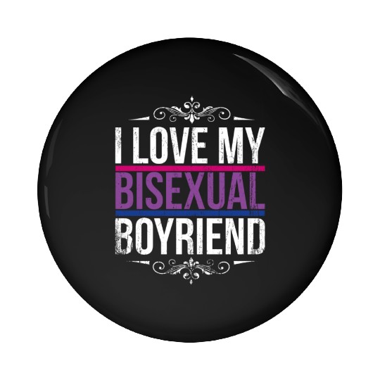 I Love My Bisexual Boyfriend Bi Pride Pin Buttons