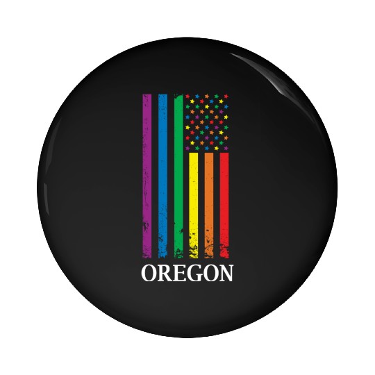 Oregon Pride Month Pride Flag LGBT Community LGBTQ Pin Buttons