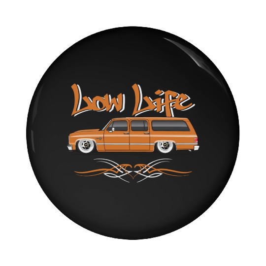 low life Burnt Orange Pin Buttons