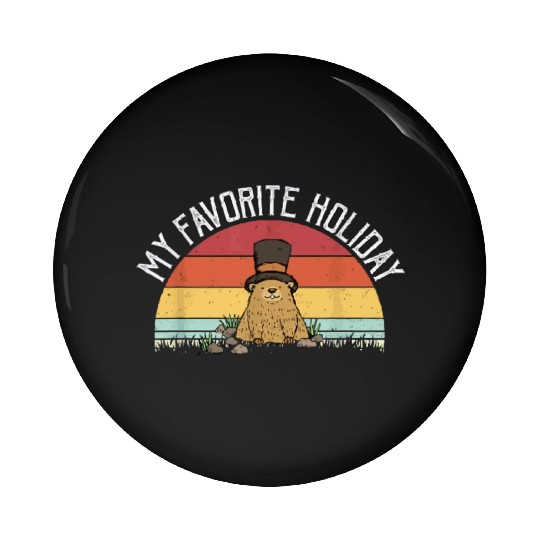 Retro Groundhog Day Gifts Groundhog Day Pin Buttons