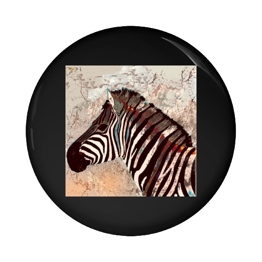 Zebra with neon colors Pin Buttons