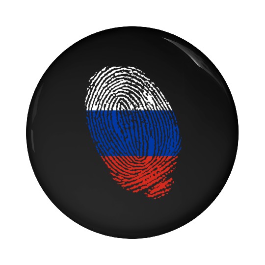 Russian flag fingerprints Pin Buttons