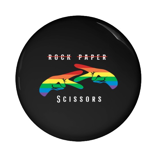 Rock Paper Scissors | Funny Lesbian Pride LGBT Pin Buttons