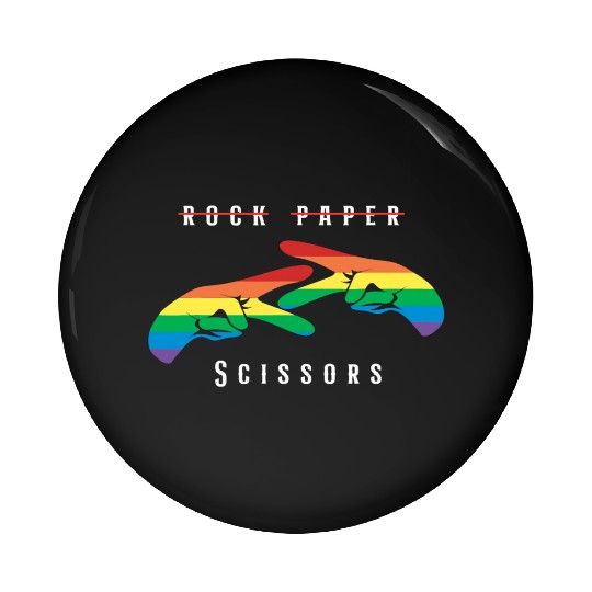 Rock Paper Scissors | Funny Lesbian Pride LGBT Pin Buttons