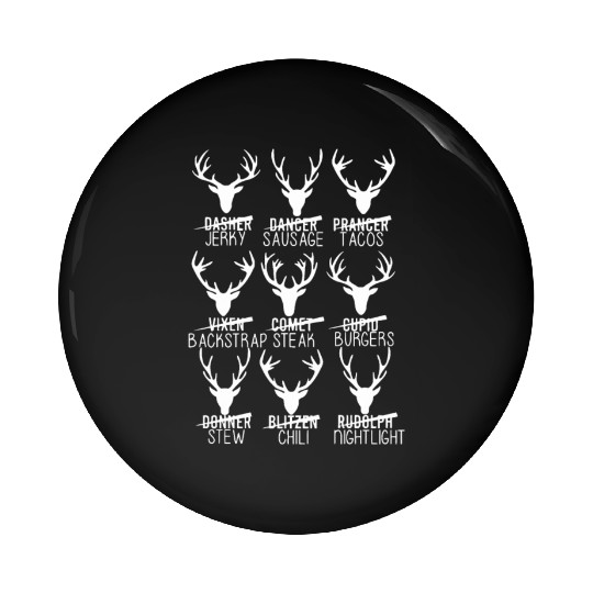 Christmas Reindeer Hunter Pin Buttons Deer Hunter Gift