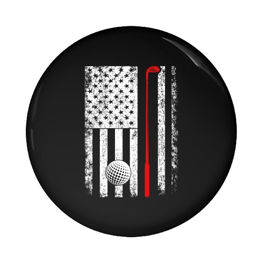 Vintage American Flag Golf Gift for Golfer Pin Buttons