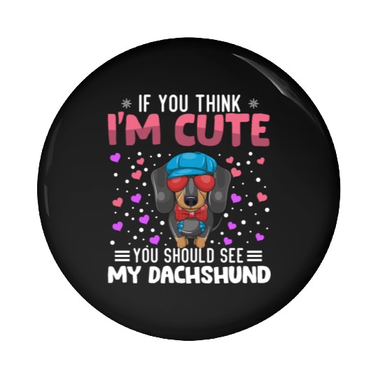 Dachshund Heart Valentine's Day Animal For Womens Pin Buttons