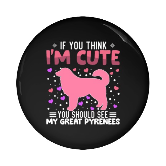 Great Pyrenees Heart Valentine's Day Animal For Pin Buttons