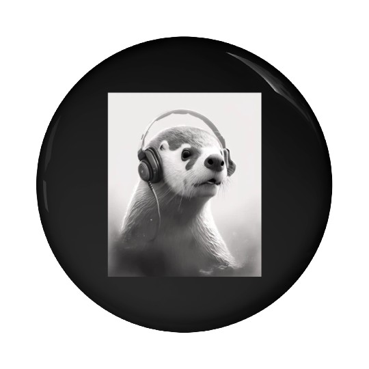 Musician Animal Pet Owners Otter Music Lover Pin Buttons