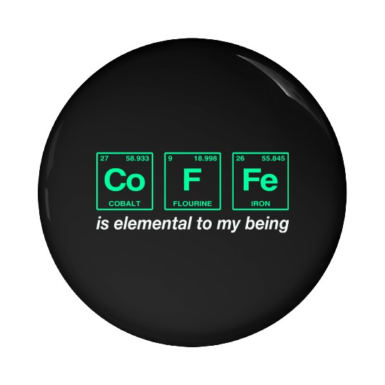 COFFEE - with elements of the periodic table Pin Buttons