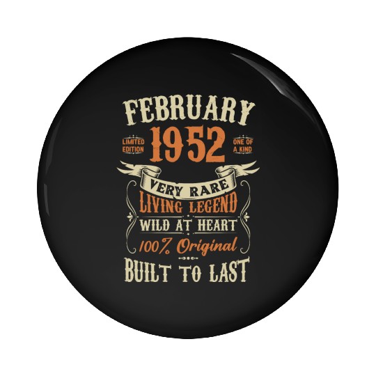 February 1952 Birthday Surprise Pin Buttons