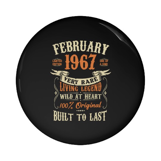 February 1967 Birthday Surprise Pin Buttons