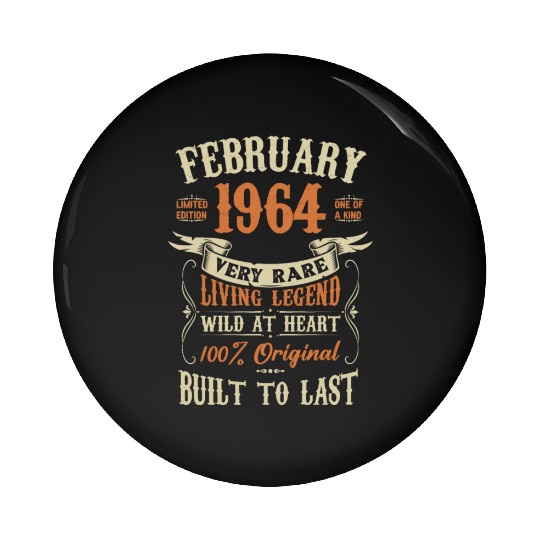 February 1964 Birthday Surprise Pin Buttons