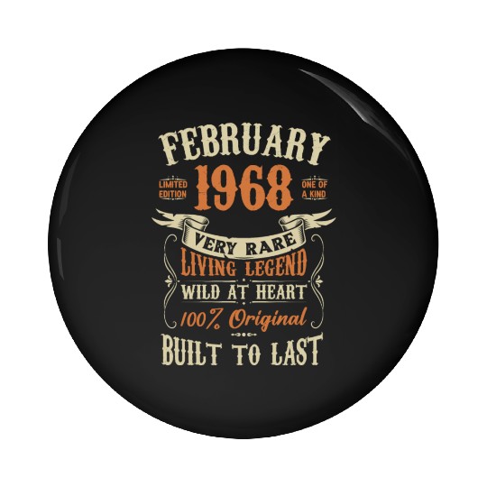 February 1968 Birthday Surprise Pin Buttons