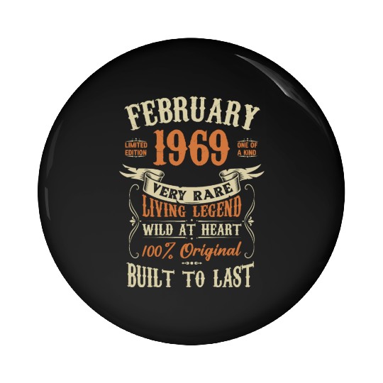 February 1969 Birthday Surprise Pin Buttons