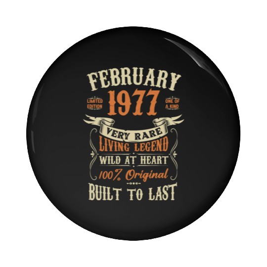 February 1977 Birthday Surprise Pin Buttons