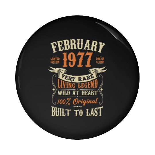 February 1977 Birthday Surprise Pin Buttons