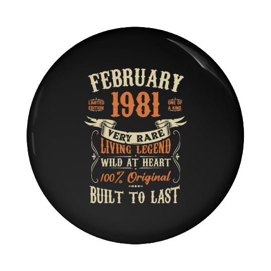 February 1981 Birthday Surprise Pin Buttons
