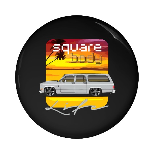 square Light Silver Pin Buttons