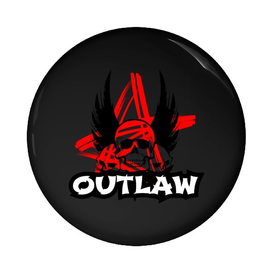 Skull - Bad Ass - Outlaw Pin Buttons