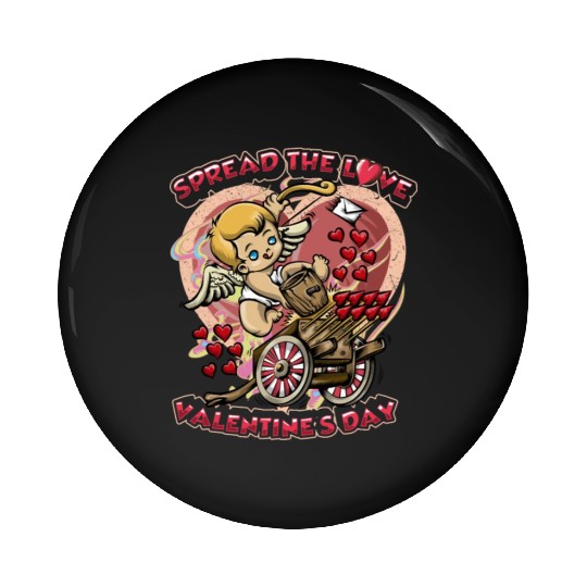 Spread The Love Cupid Arrow Heart Pin Buttons