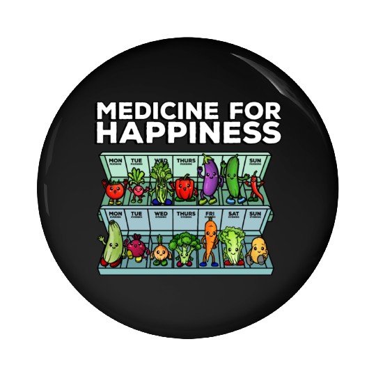 Medicine For Happiness Vegetable Dose Daily Pin Buttons