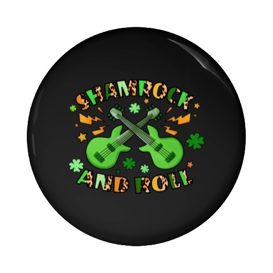 St Patricks Day Boys Shamrock And Roll Toddler Kid Pin Buttons