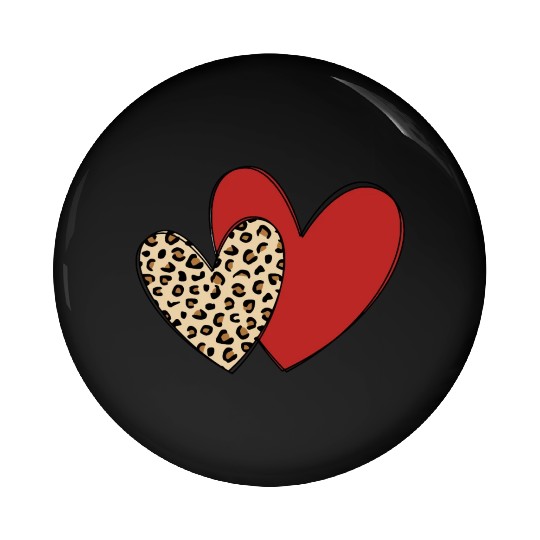 Leopard Love Heart Pin Buttons Valentine s Day Heart