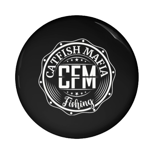 Catfish mafia fishing logo Pin Buttons