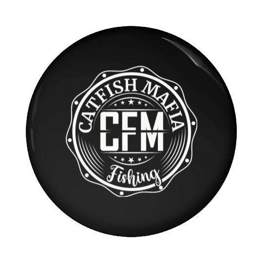 Catfish mafia fishing logo Pin Buttons