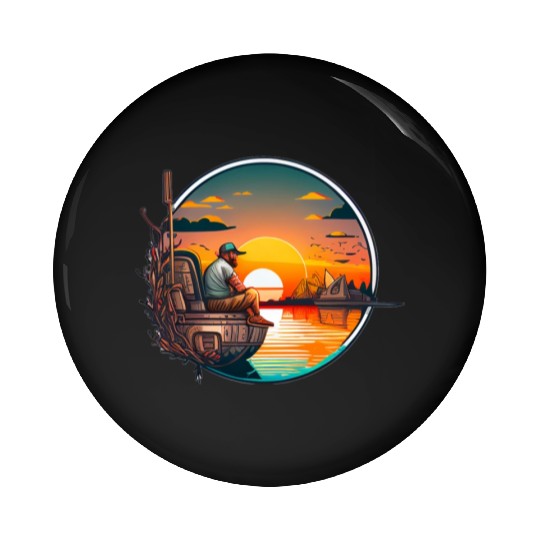 Peaceful Fishing Pin Buttons