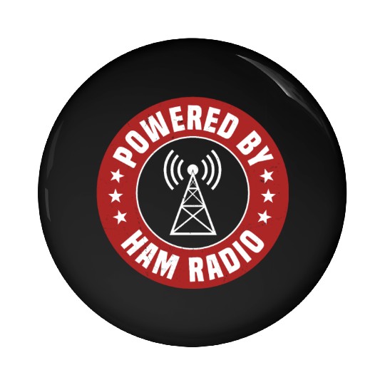 Powered By Ham Radio Pin Buttons