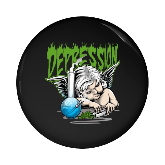 Depression Angel Pin Buttons