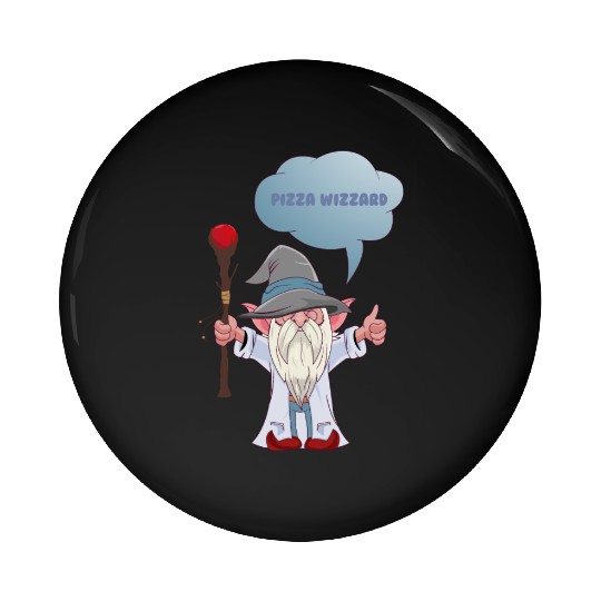 Cheer for the Wizard - Pizza Wizzard Pin Buttons