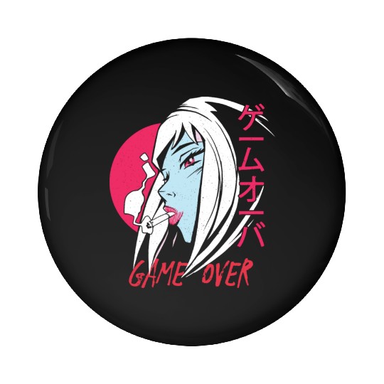 Anime Manga Girl - Game over Pin Buttons