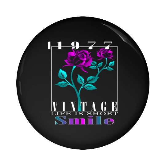 1977 Born Vintage Rose Gift Pin Buttons