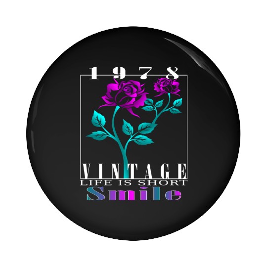 1978 Born Vintage Rose Gift Pin Buttons