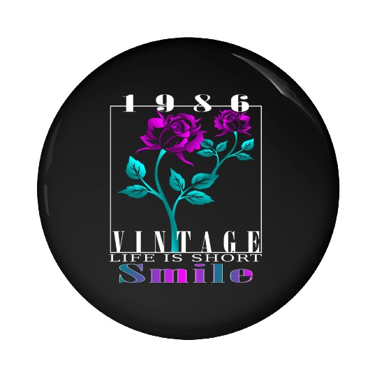 1986 Born Vintage Rose Gift Pin Buttons