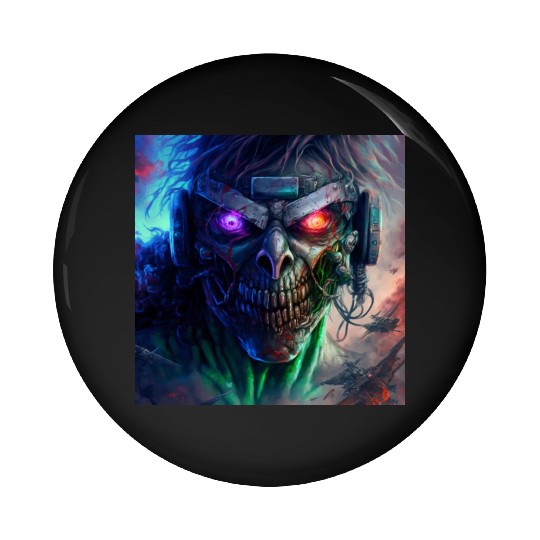 ZOMBIE IRON MAIDEN (version 12) Pin Buttons