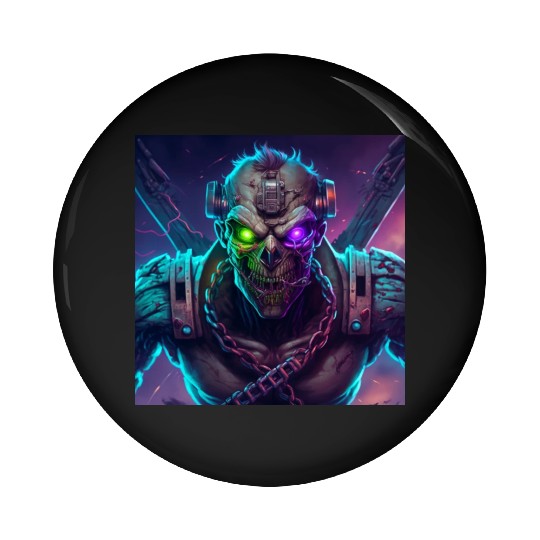 ZOMBIE IRON MAIDEN (Version 10) Pin Buttons