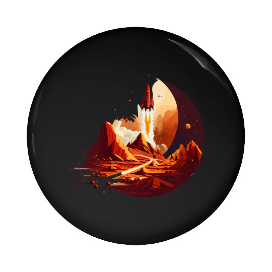 Vintage Space Science Mars Fiction Geek Solar Pin Buttons