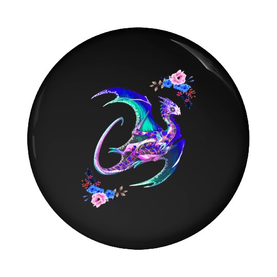 Day Of The Dead Sugar Skull Dragon Pin Buttons