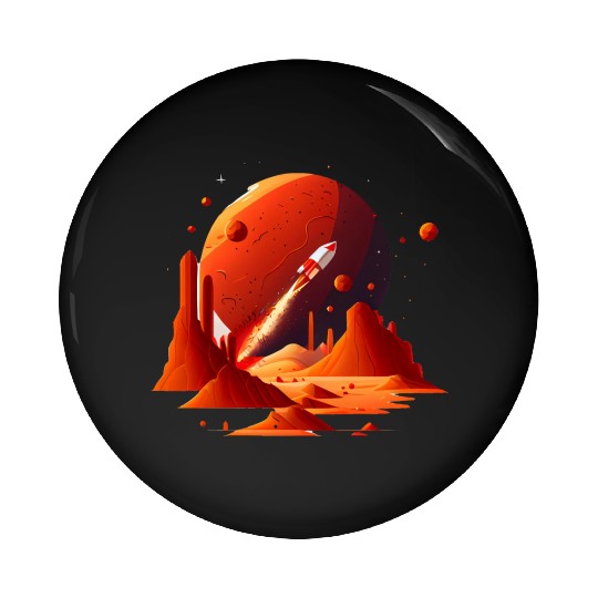 Vintage Space Science Mars Fiction Geek Solar Pin Buttons