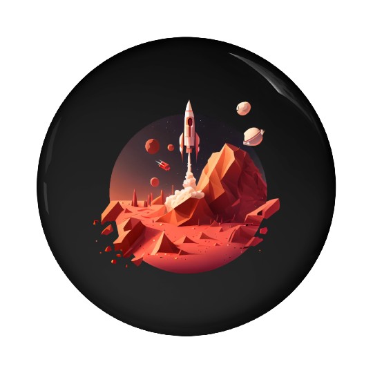 Vintage Space Science Mars Fiction Geek Solar Pin Buttons