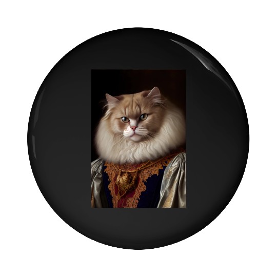 Angora Persian Cat Breed Portrait Royal Renaissanc Pin Buttons