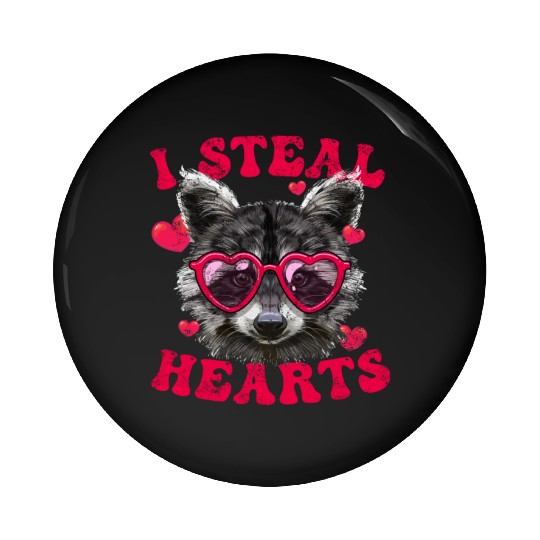 Valentine Raccoon Trash Panda I Heart Raccoons Pin Buttons