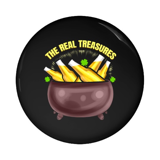 Beer Is The Real Treasure Pot Of Gold On St Pin Buttons