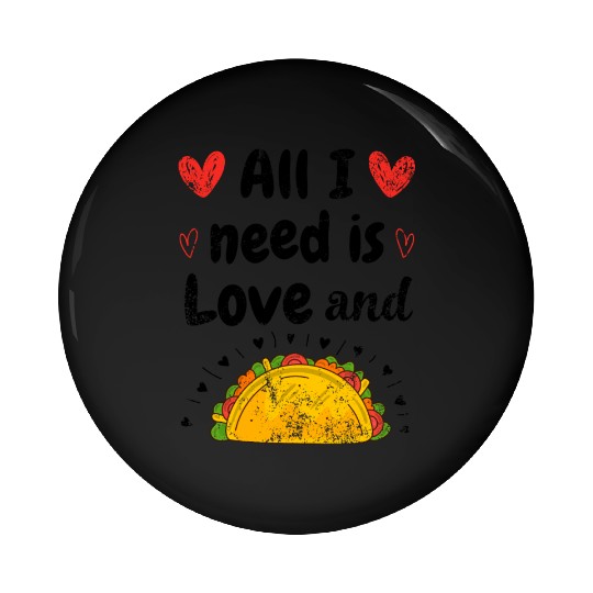 Vintage I Love Tacos Groovy Tacos Are My Valentine Pin Buttons