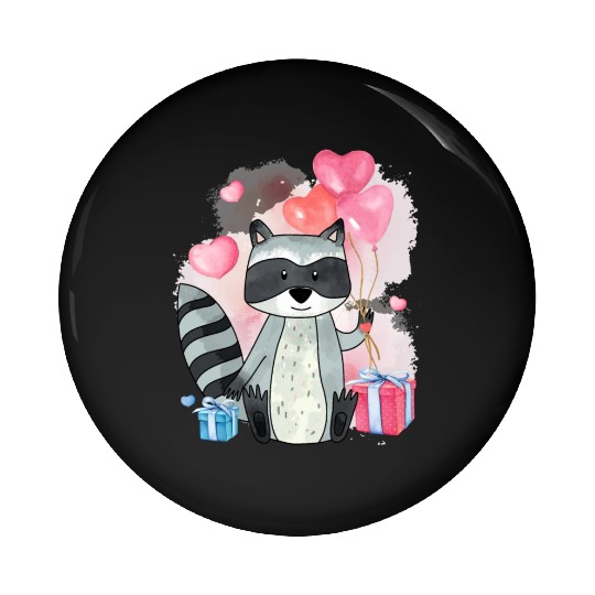 Raccoon Valentines Day Trash Panda Raccoon lover Pin Buttons